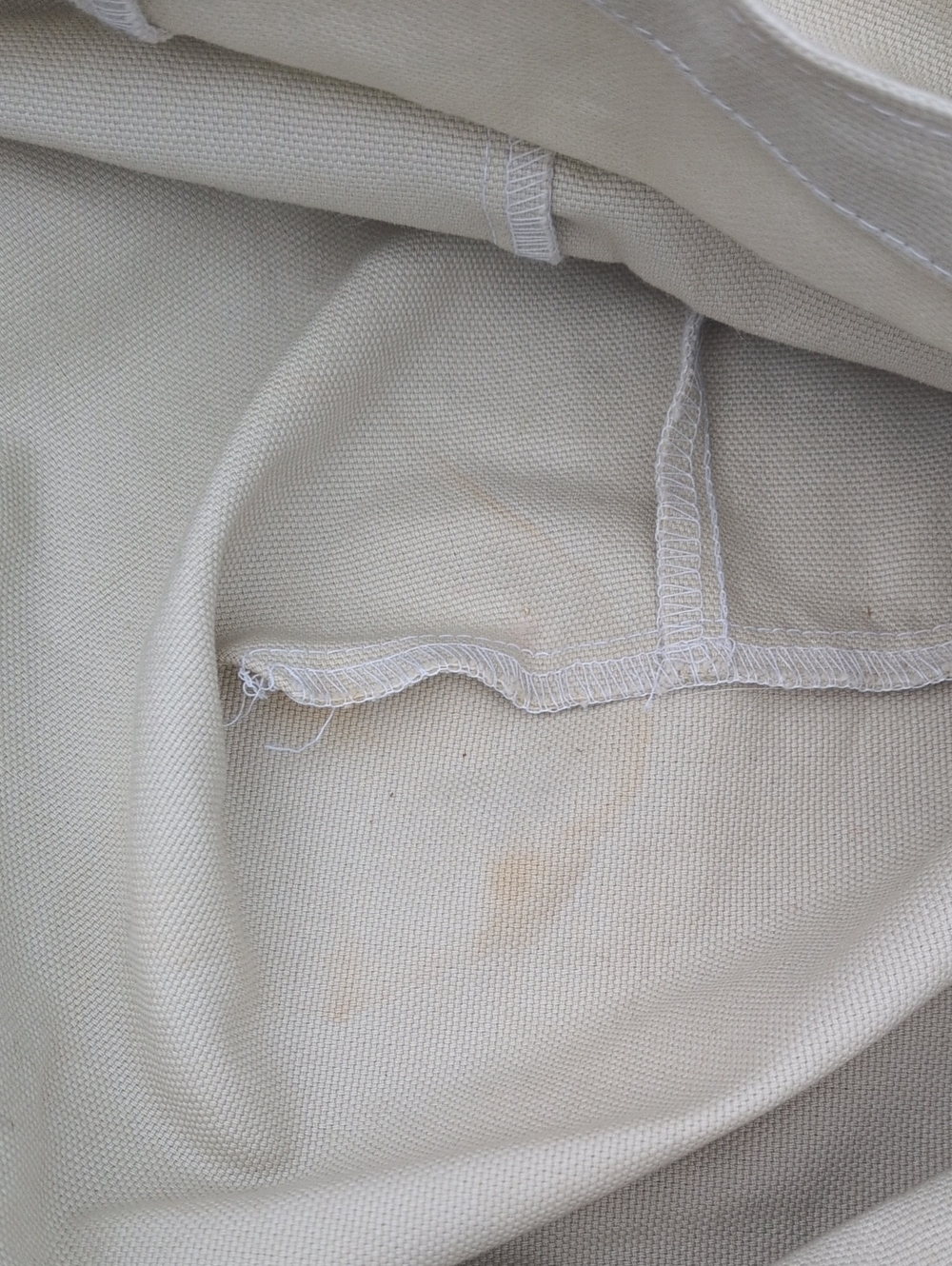 Patagonia Canvas Tote Bag in Cream with Blue Graphic - Picture 11 of 11